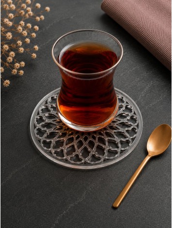 Lazer Kesim Motifli Bardak Altlığı